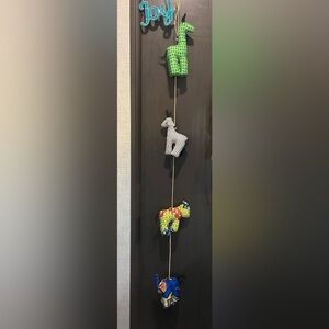 String of African animals Hanging Plush Toy global nature elephant rhino zebra